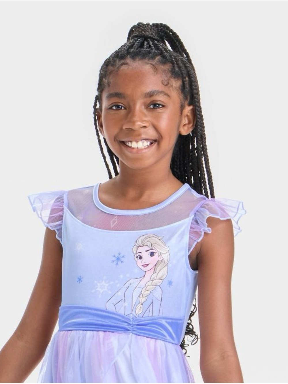 NWOT Disney Purple and Blue Elsa Nightgown with Sheer Overlay Size 8 (M) - Picture 3 of 9